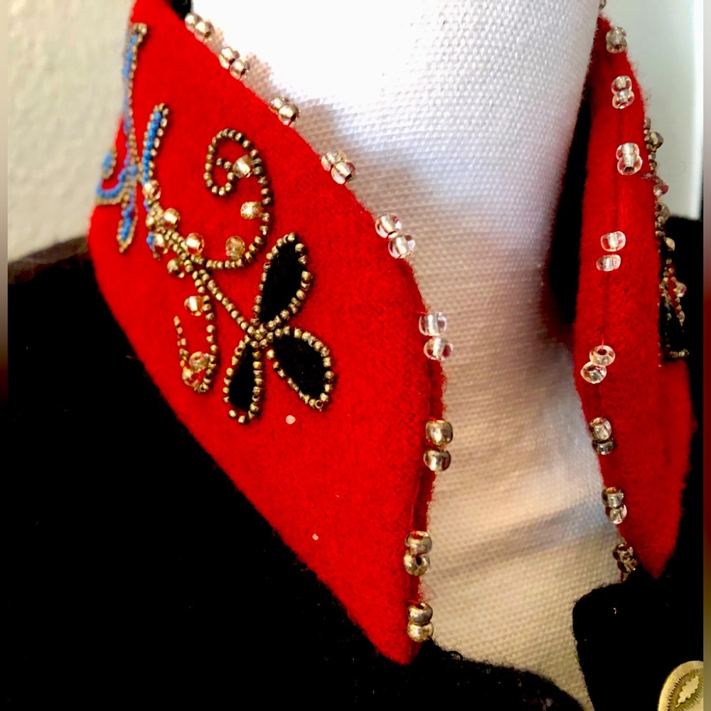 Vintage Western Jacket Wool Tailored Hand Beaded Standout Double D Ranch